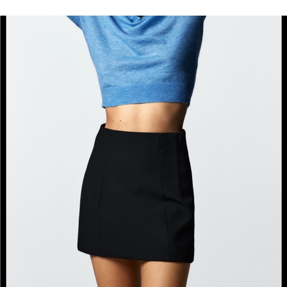 NWT Zara black high waisted mini skirt XS